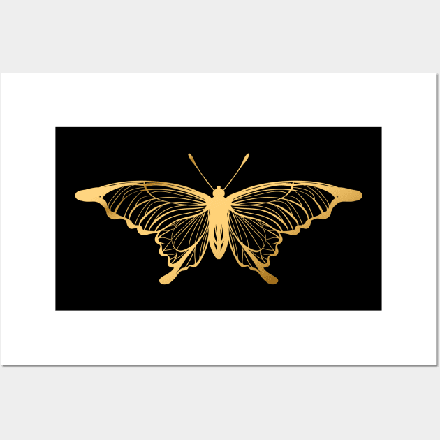 Gold butterfly Wall Art by OKUR Creative